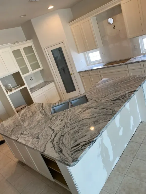 Kitchen countertop and cabinet project by Brothers I.C. Construction